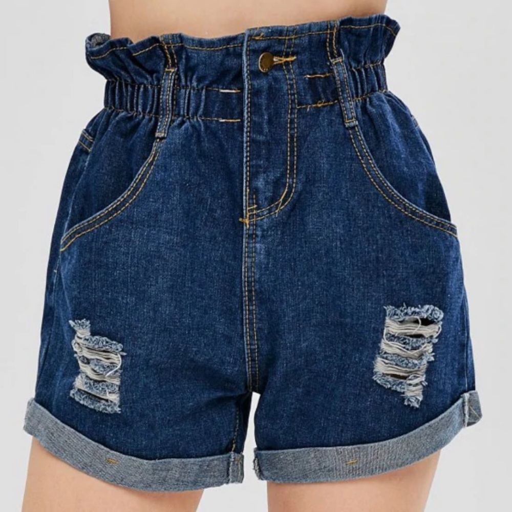 High rise mom jean shorts